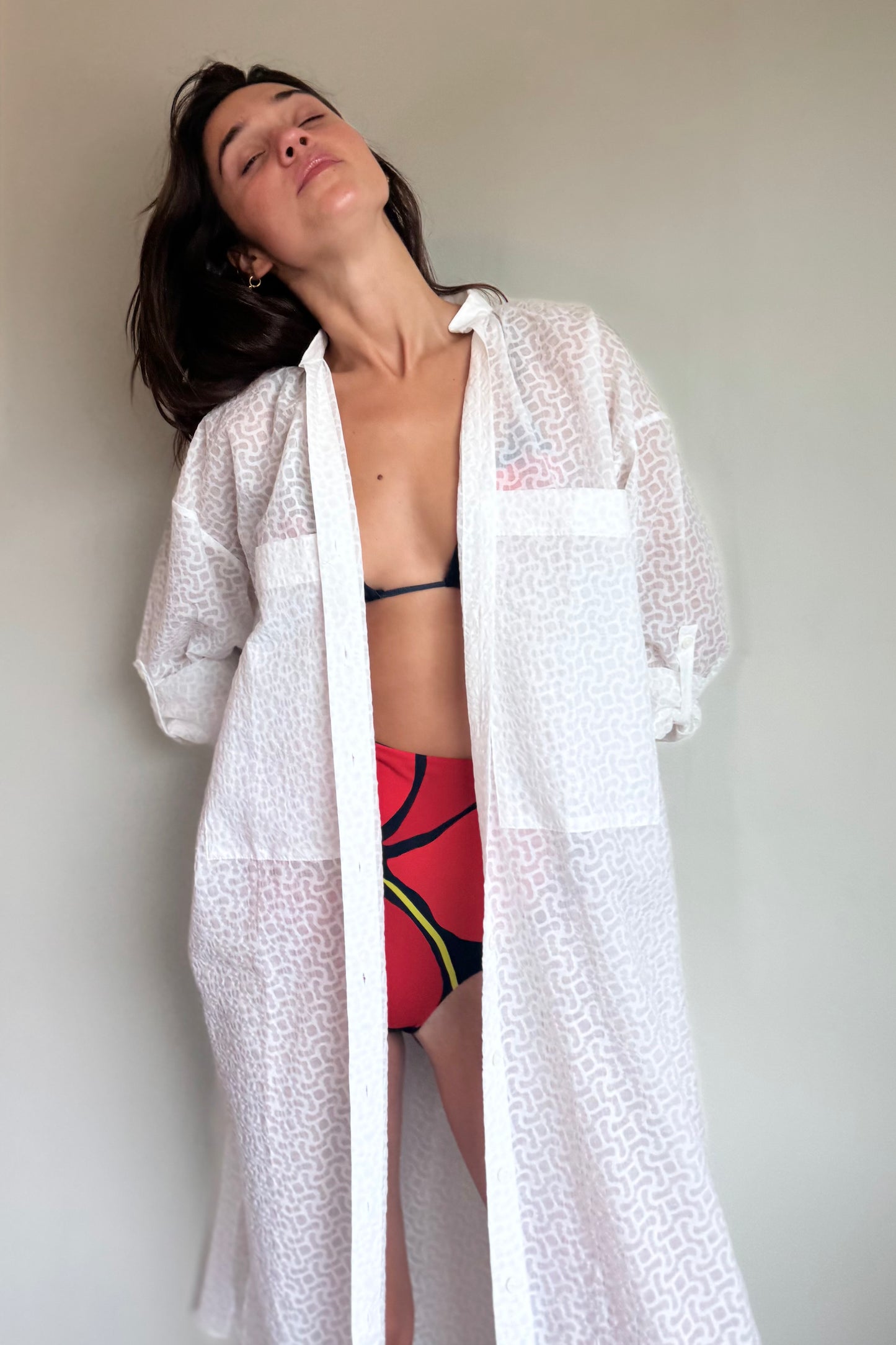 Diarte-Frita Organza Shirt Dress