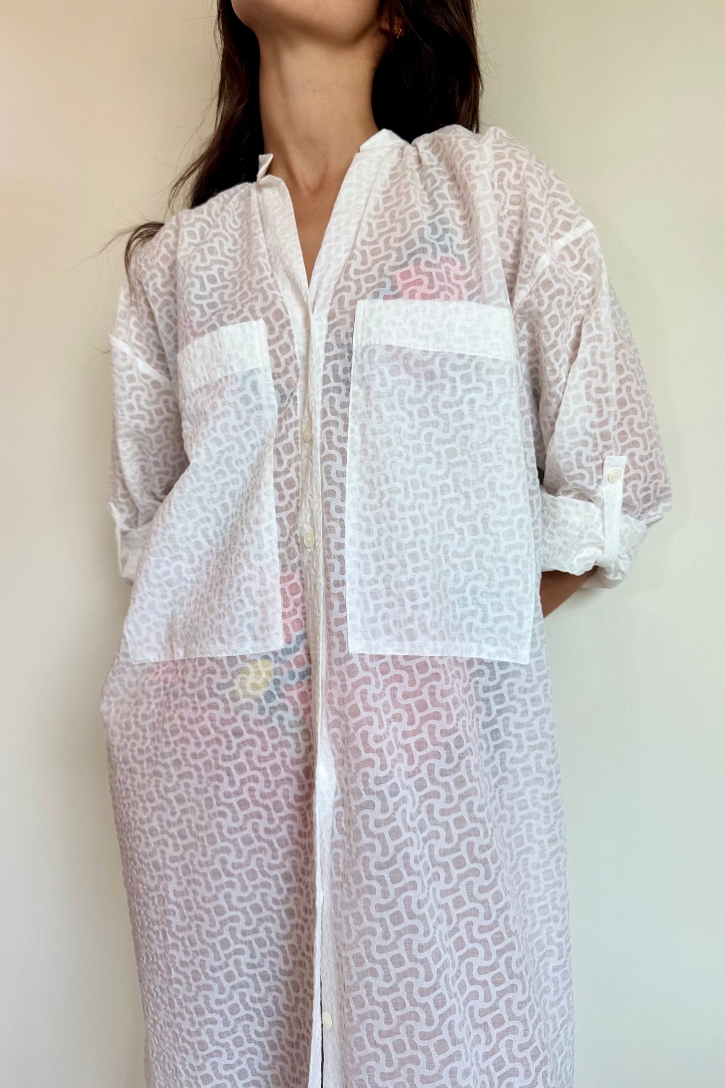 Diarte-Frita Organza Shirt Dress