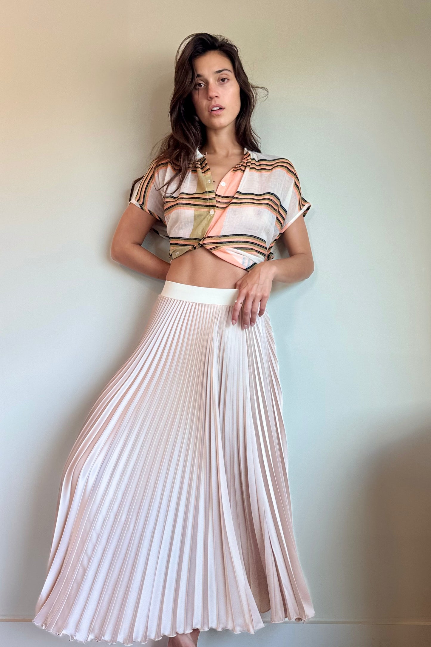 Loyd/Ford Dobby Benedetto Midi Skirt in Taupe