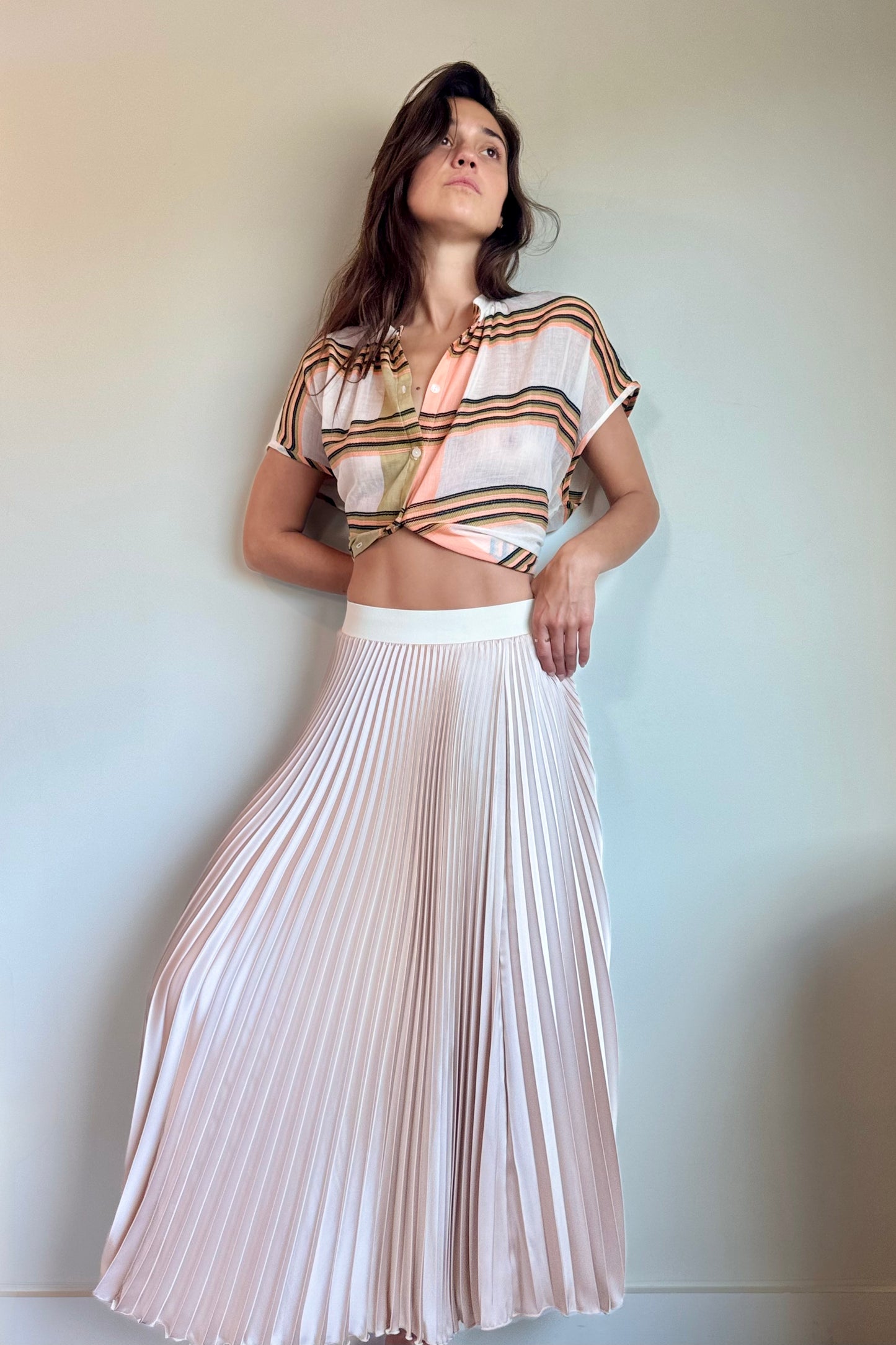 Loyd/Ford Dobby Benedetto Midi Skirt in Taupe