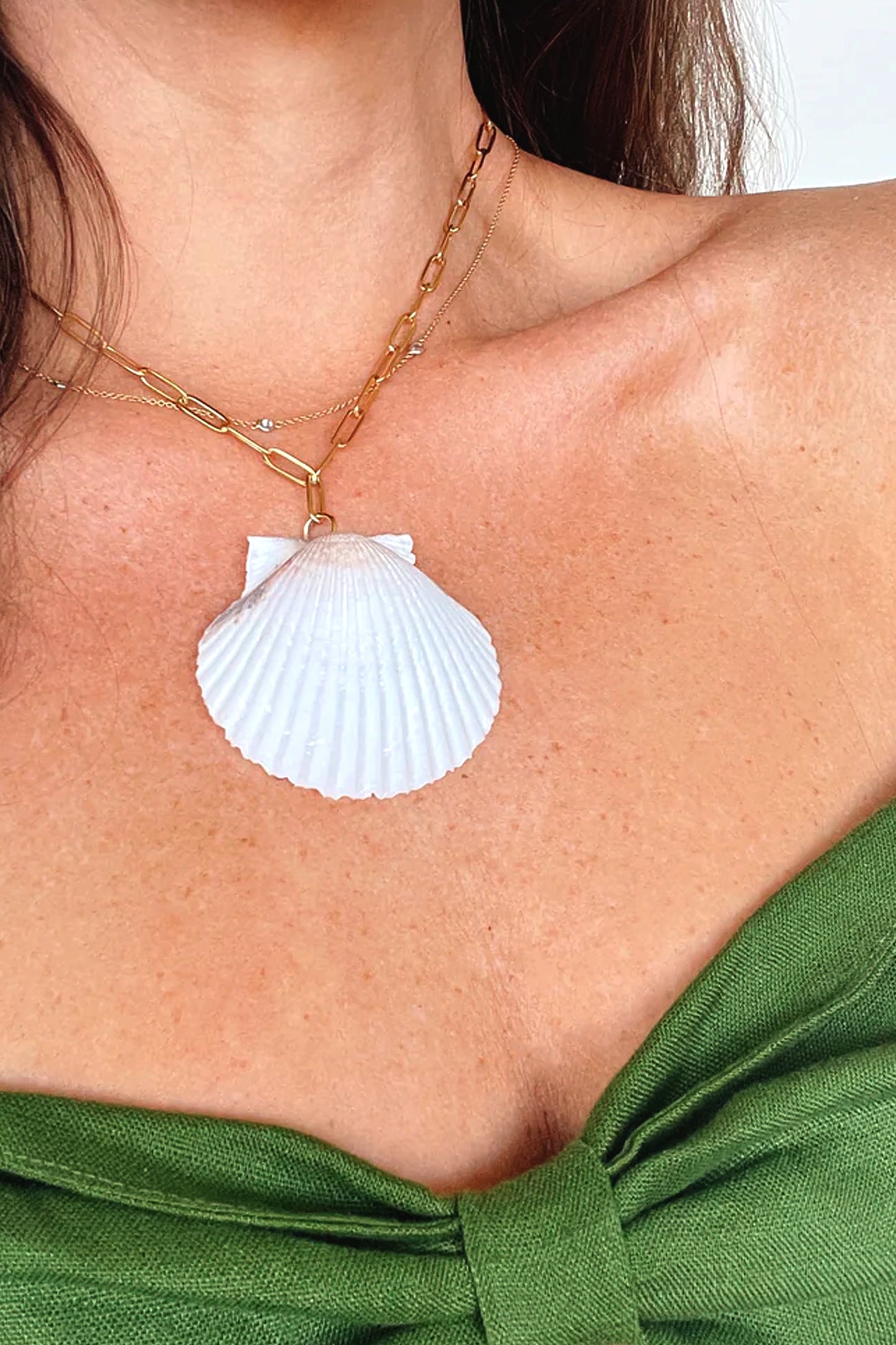 Reshelled Jewelry-The Janet White Scallop Shell Necklace