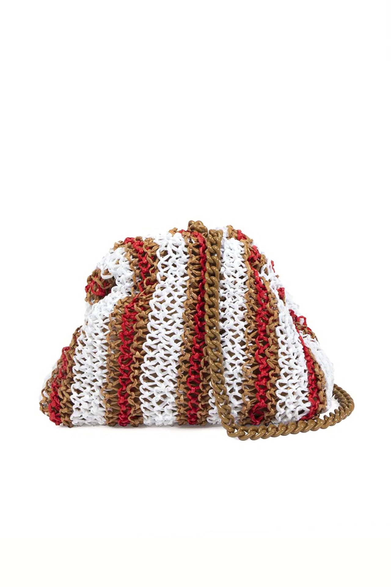 Maria La Rosa Mini Game Bucaneve Bag in White Stripe