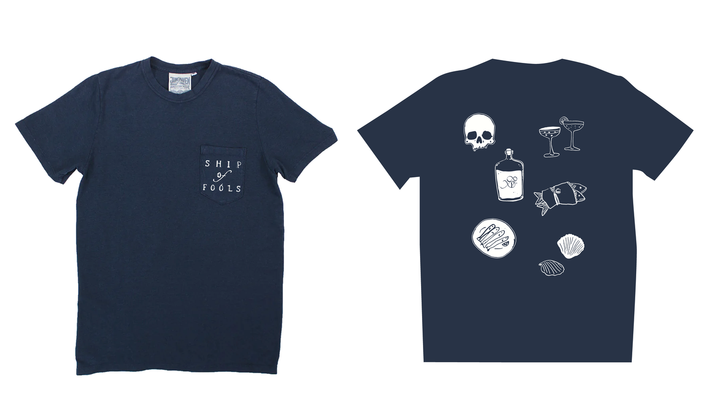 Ship Of Fools -Jung Pocket Tee Navy