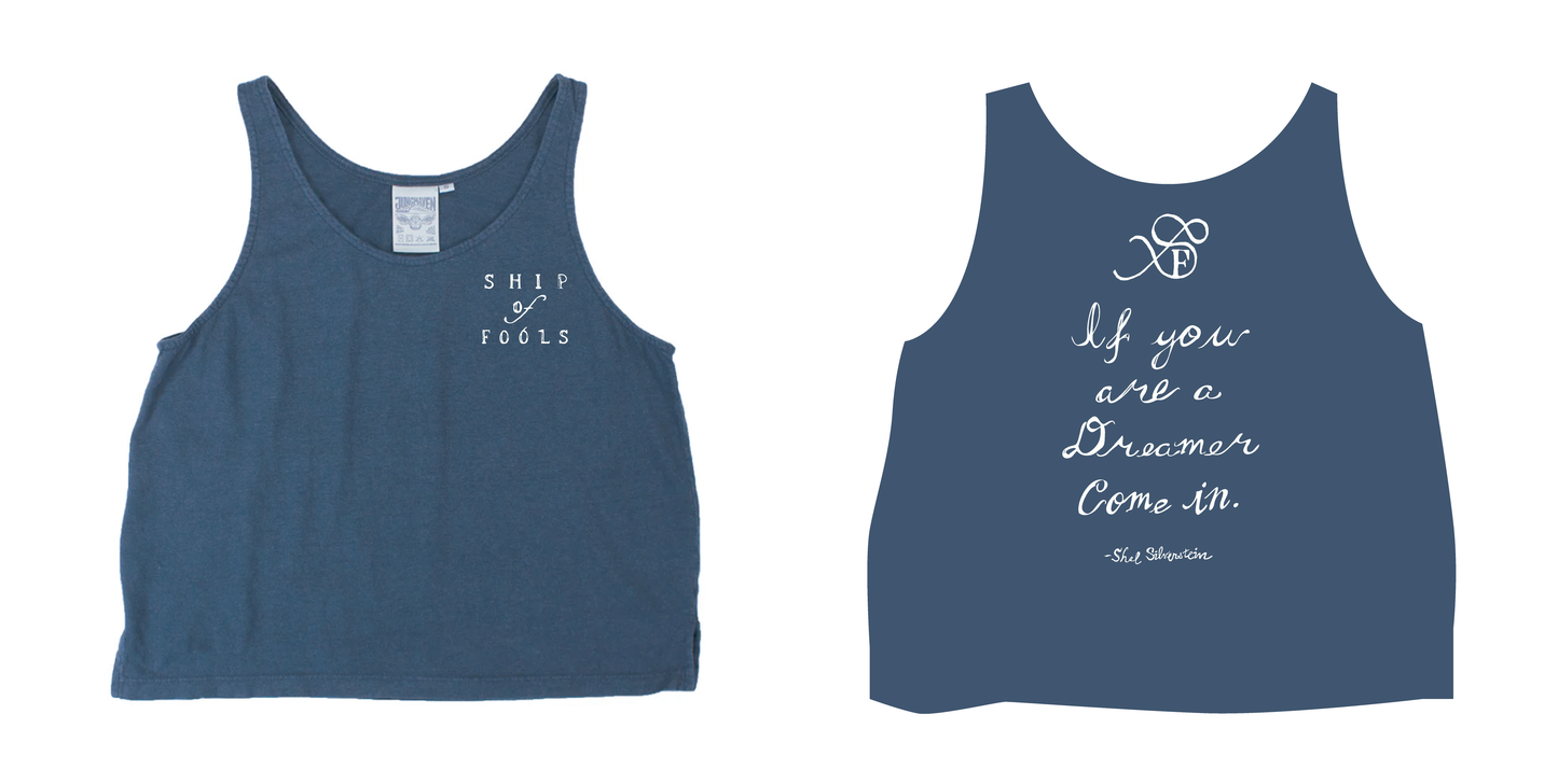 Ship Of Fools -Cropped Tank Navy