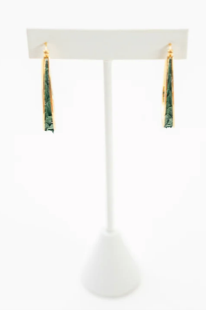 Teal Heron Savannah Earrings in Emerald Salmon