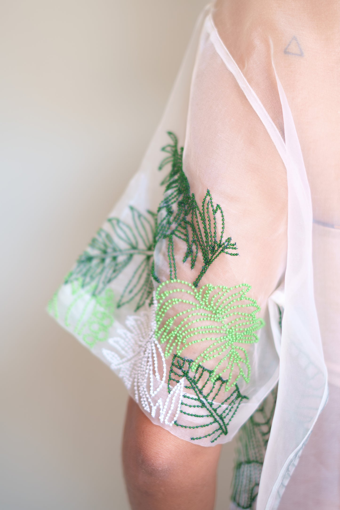 Olivia Dar Beaded Organza Top - Tropical