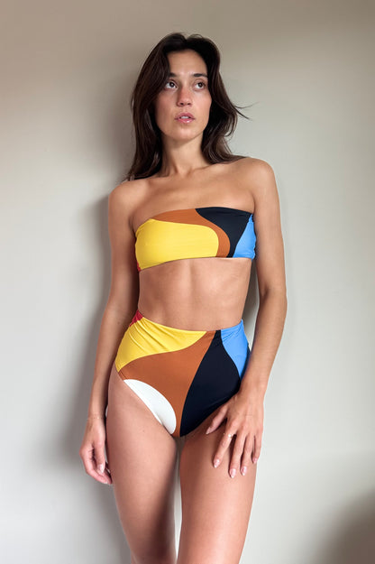 Cala De La Cruz Elisa Bikini Bottom in Lava Cafe