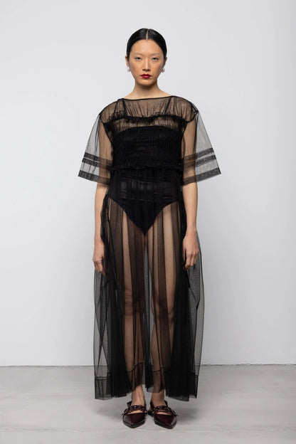 Esthe Tulle Shirred Volume Dress