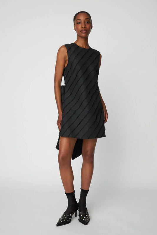 Stella Nova-Mini Dress with Bow Detail in Black