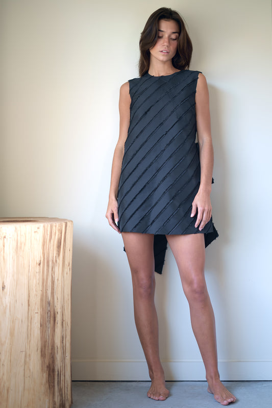 Stella Nova-Mini Dress with Bow Detail in Black