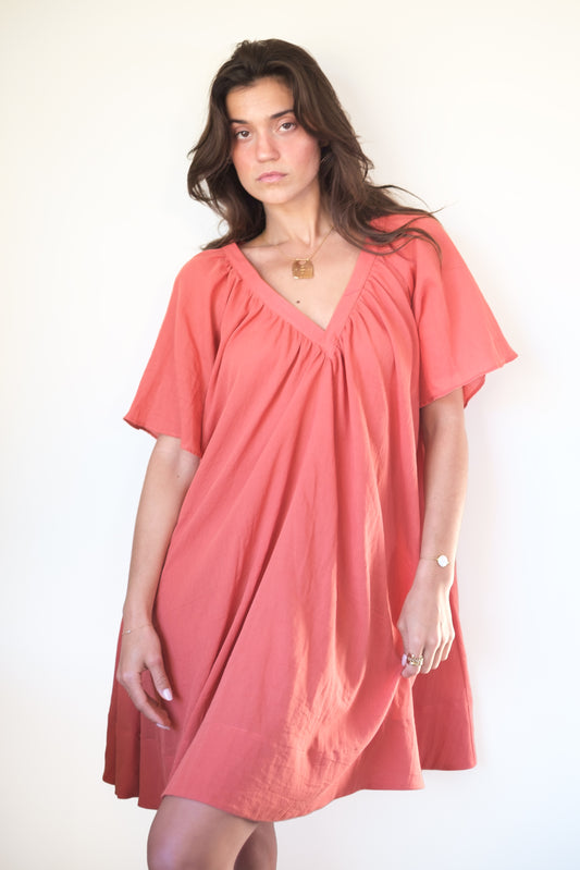 Loup Charmant Tia Dress in Guava