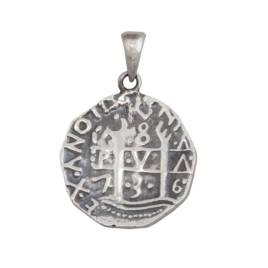 Charles Albert Sterling Silver Treasure Coin Pendant