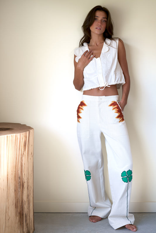 Stella Nova-Patchwork Elements Cotton Pants