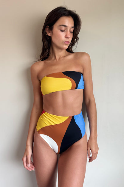 Cala De La Cruz Elisa Bikini Bottom in Lava Cafe