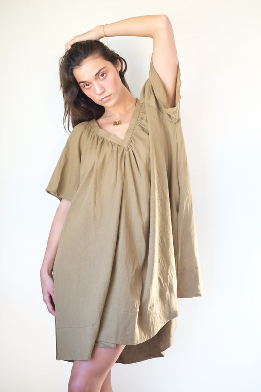 Loup Charmant Tia Dress in Deep Olive