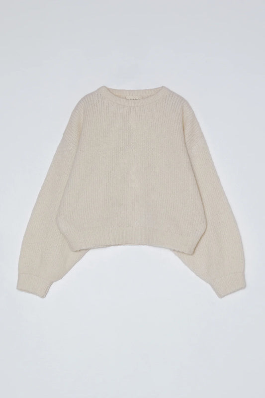 Atelier Delphine Balloon Sleeve Sweater in Cream