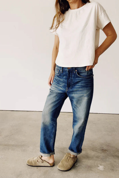 Hey Gang -The Loose Crop Denim in Richman Wash
