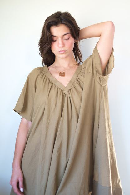 Loup Charmant Tia Dress in Deep Olive