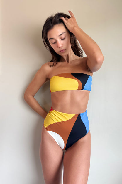 Cala De La Cruz Elisa Bikini Bottom in Lava Cafe
