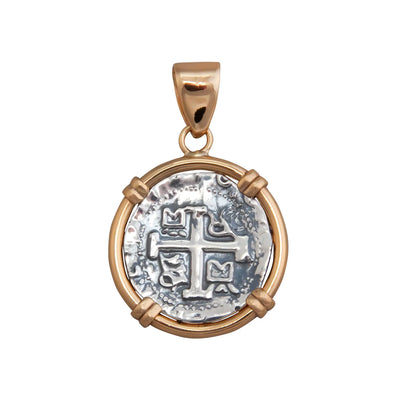 Charles Albert Reversible Treasure Coin Prong Pendant