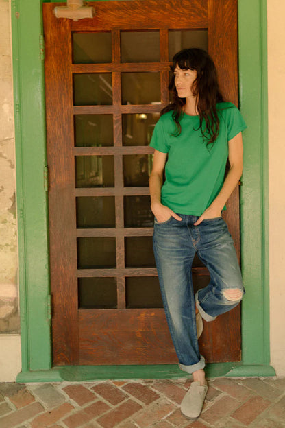 Hey Gang -The Loose Crop Denim in Richman Wash