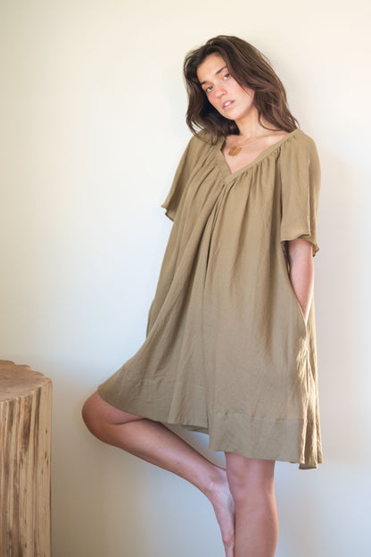 Loup Charmant Tia Dress in Deep Olive