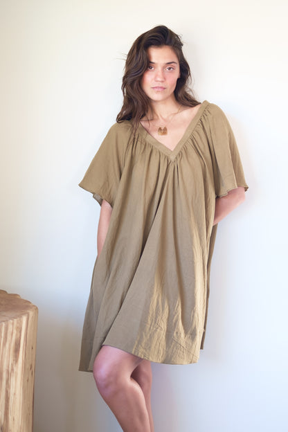 Loup Charmant Tia Dress in Deep Olive