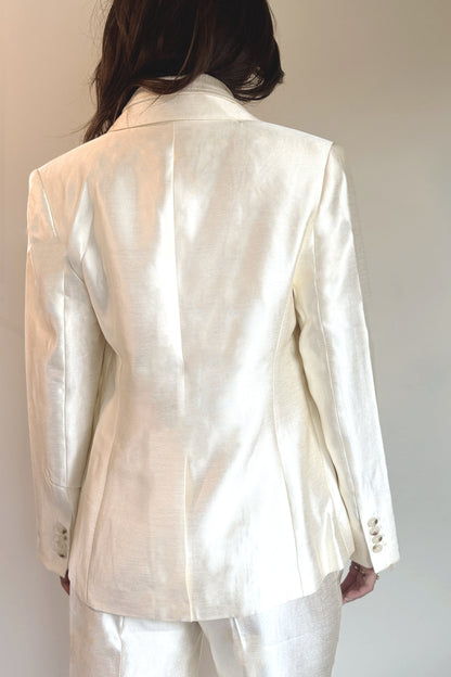 Lanhtropy Oslo Taffeta Blazer- Off White