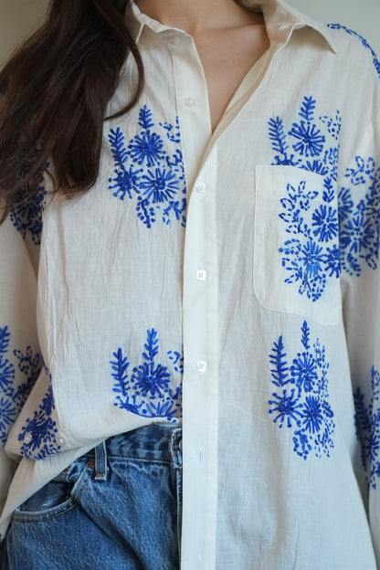Wear Cissa -The MEN'S Shirt, 100% Natural Cotton in Floret Handstitch