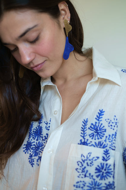 Wear Cissa -The MEN'S Shirt, 100% Natural Cotton in Floret Handstitch