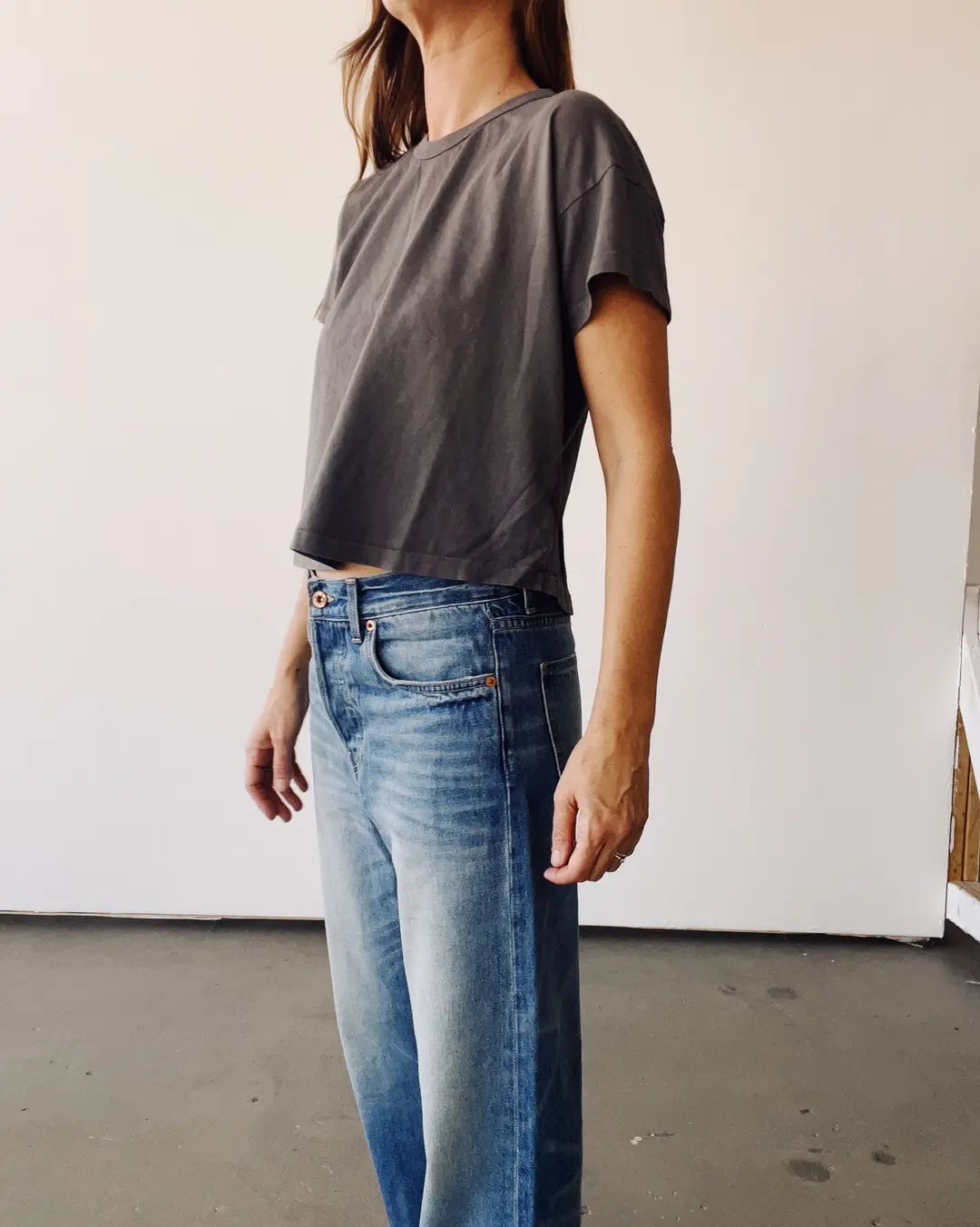 Hey Gang -The Boxy Tee in Faded Grey