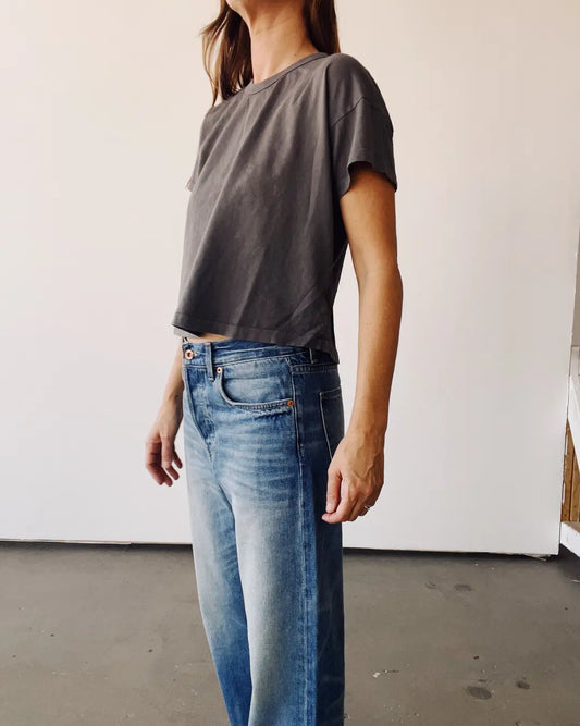 Hey Gang -The Boxy Tee in Faded Grey