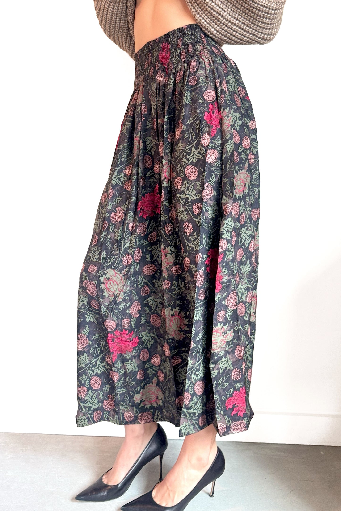 Natalie Martin Bella Skirt in Lehua Print Black