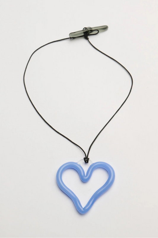 LEVENS JEWELS-Heart Pendant Necklace in Blue