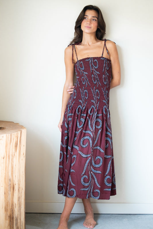 Natalie Martin Juliette Dress in Feather Bordeaux