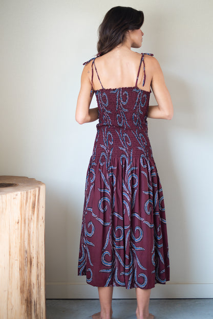 Natalie Martin Juliette Dress in Feather Bordeaux
