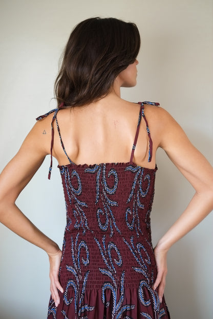 Natalie Martin Juliette Dress in Feather Bordeaux
