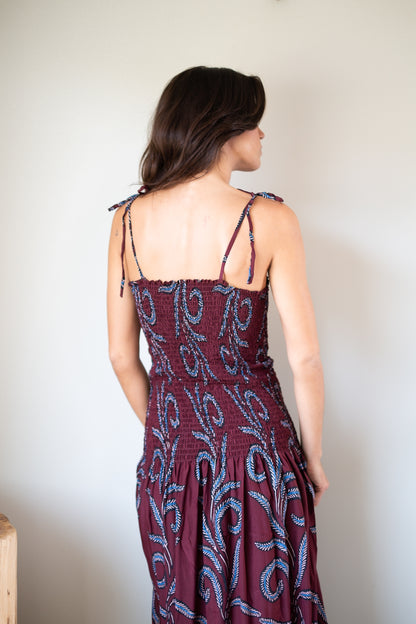 Natalie Martin Juliette Dress in Feather Bordeaux