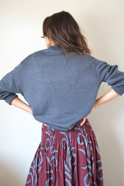 C.T.plage Silk Cashmere Double Face Pullover in Grey