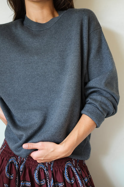C.T.plage Silk Cashmere Double Face Pullover in Grey