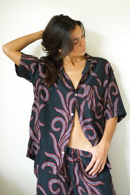 Natalie Martin Kevin Shirt in Feather Black