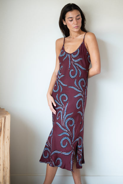 Natalie Martin Leandra Dress in Feather Bordeaux