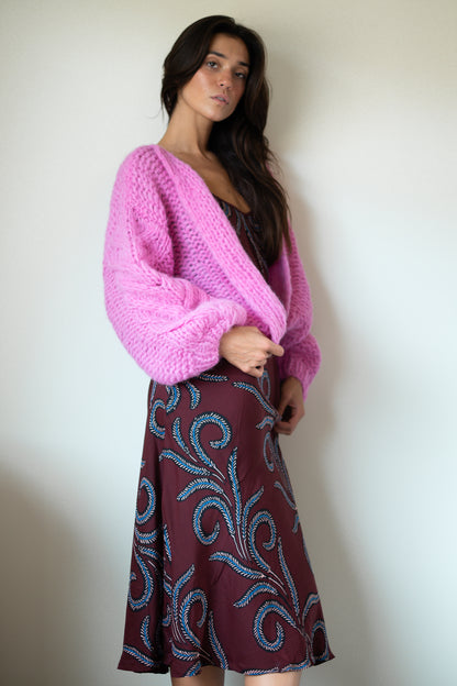 Natalie Martin Leandra Dress in Feather Bordeaux