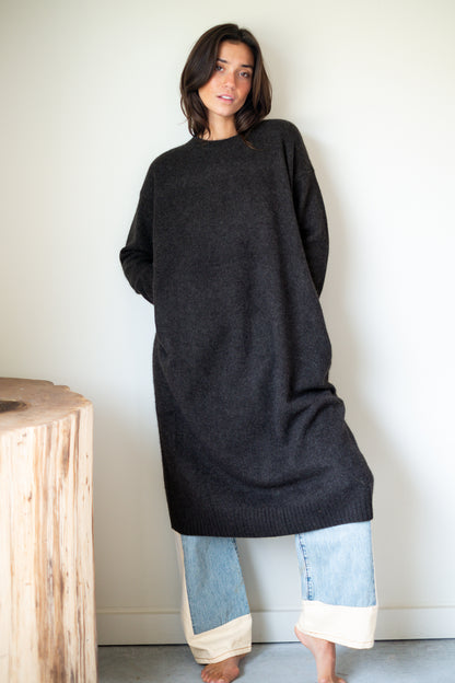 C.T.plage Pullover Sweater Dress in Charcoal Grey