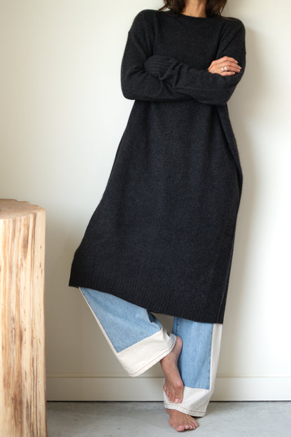 C.T.plage Pullover Sweater Dress in Charcoal Grey