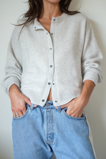 C.T.plage Cardigan Bomber in Light Grey