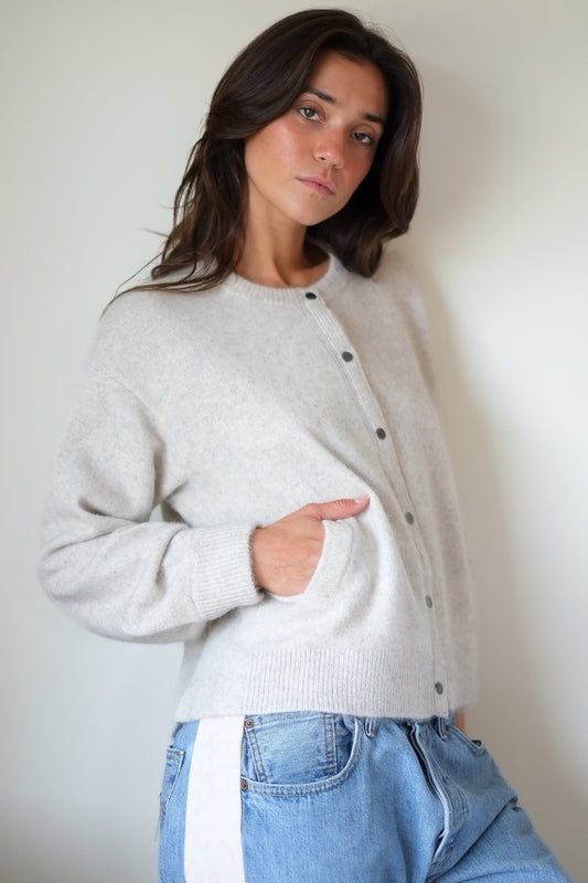C.T.plage Cardigan Bomber in Light Grey
