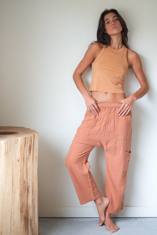 NSF Shailey Paperbag Waist Pant in Sunbaked
