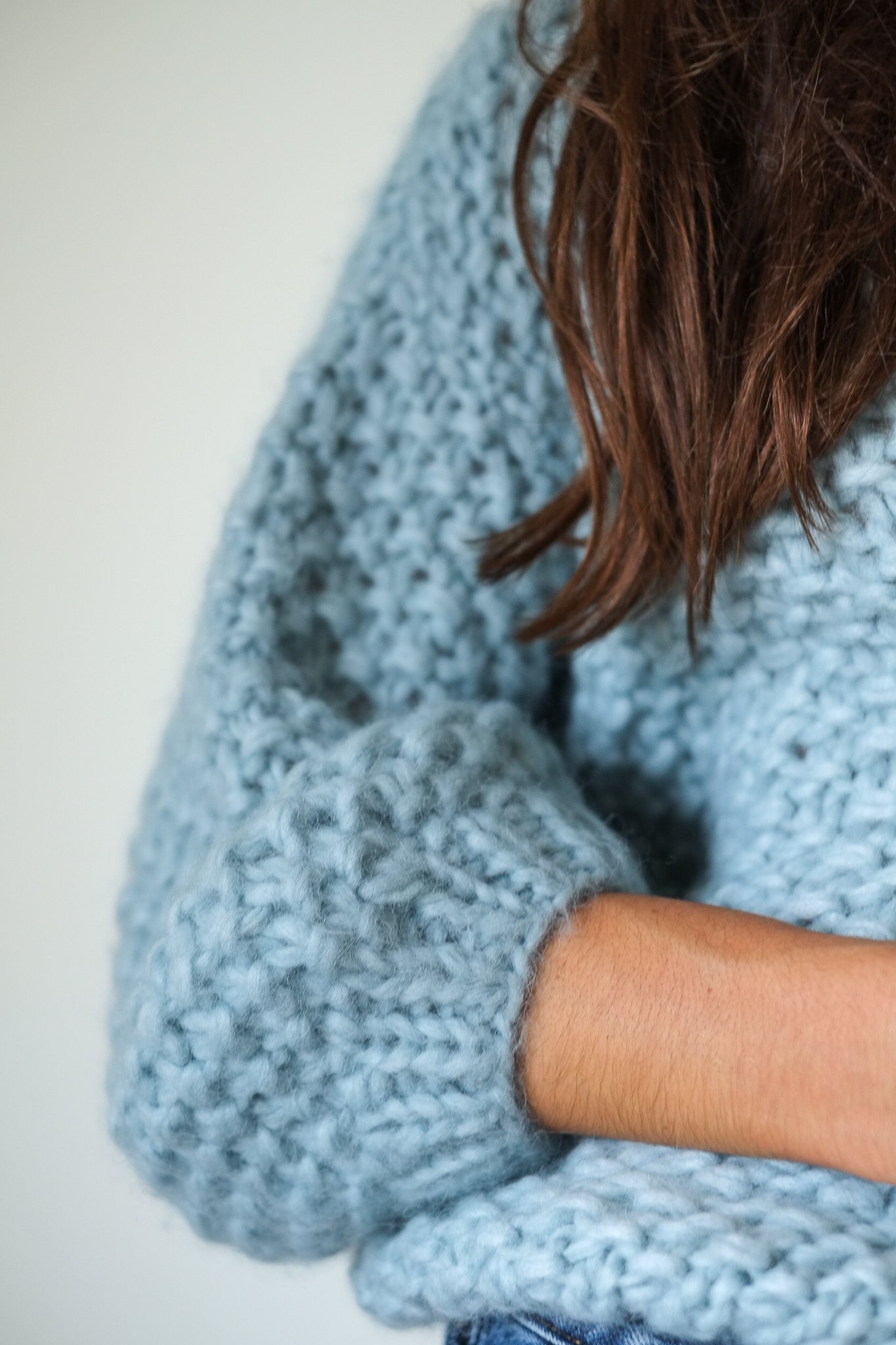 Maiami Chunky Alpaca Pearl Bomber Cardigan in Steel Green