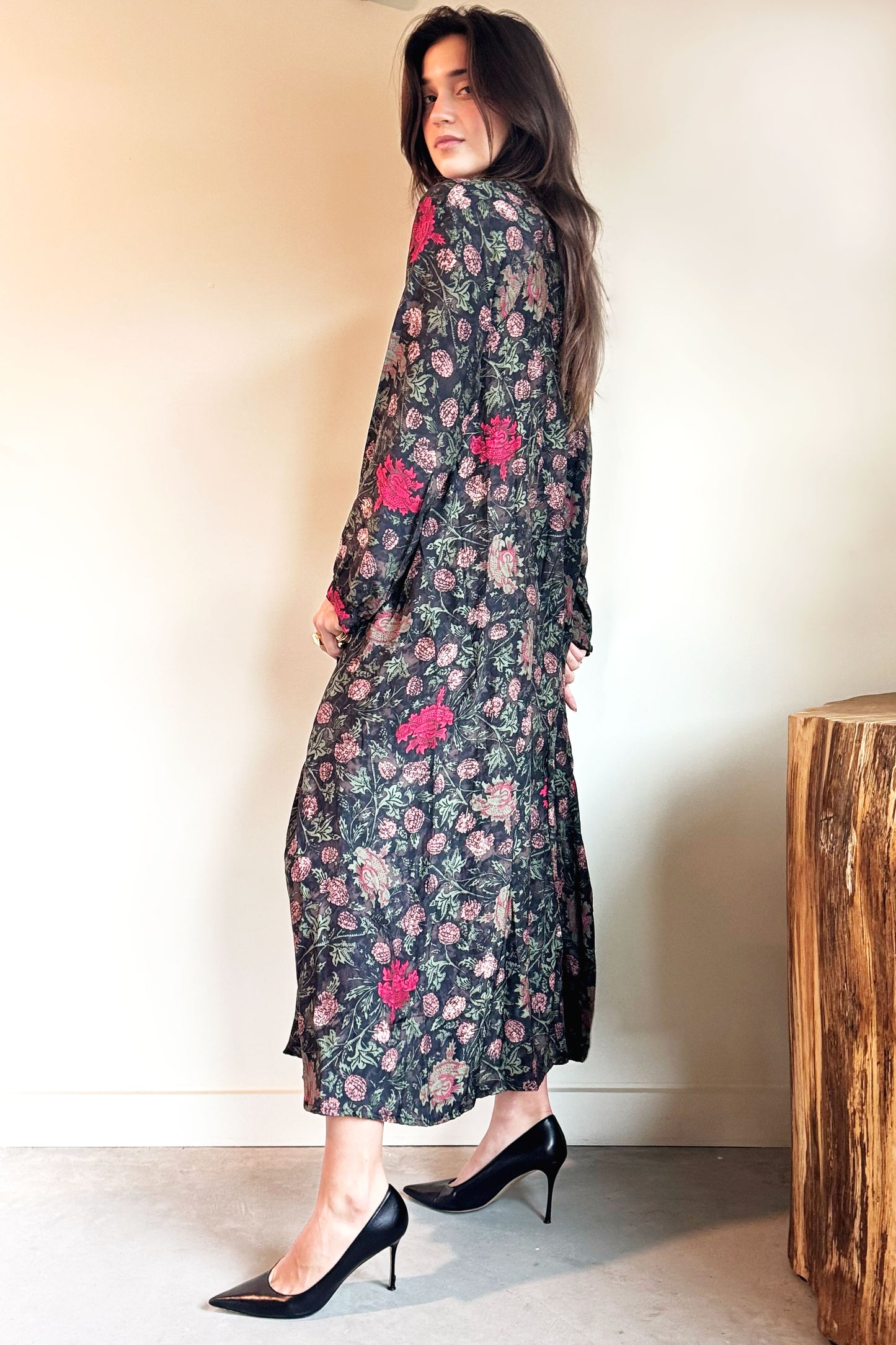 Natalie Martin Fiore Dress in Lehua Print Black